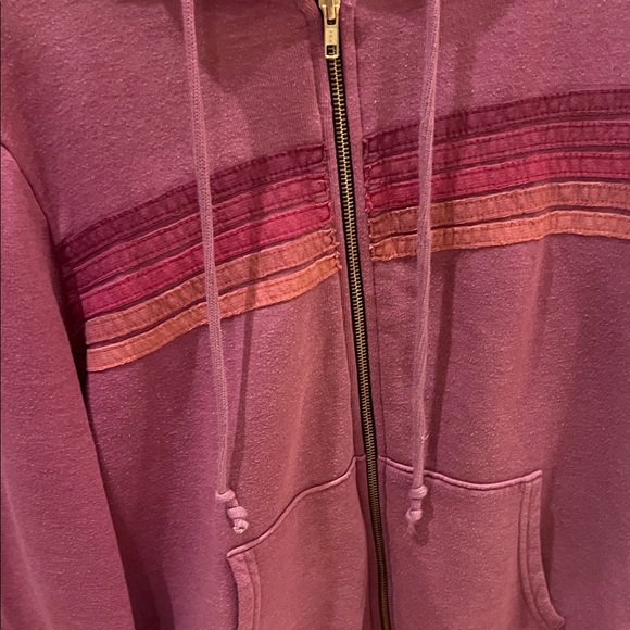 Aviator Nation Pink Zip-Up Hoodie with Stripes - Picture 3 of 5